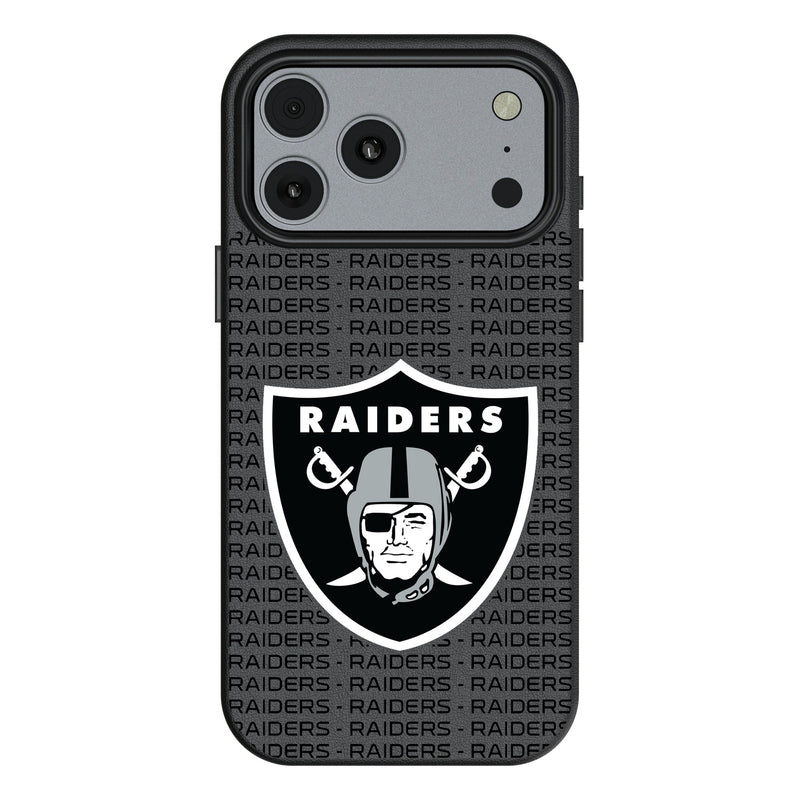 Las Vegas Raiders Text Backdrop iPhone MagSafe Compatible Phone Case for Apple iPhone