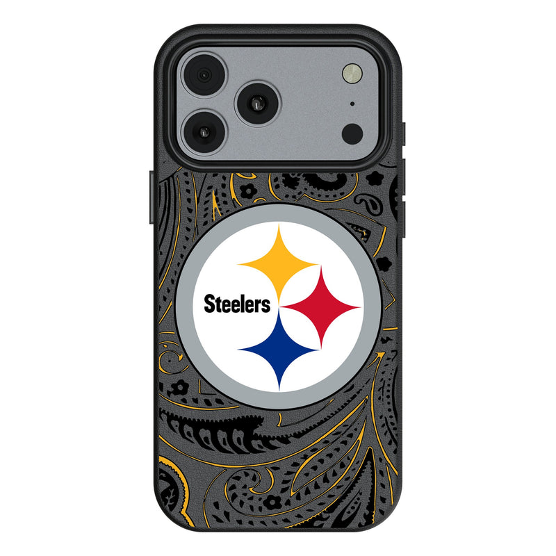 Pittsburgh Steelers Paisley iPhone MagSafe Compatible Phone Case for Apple iPhone
