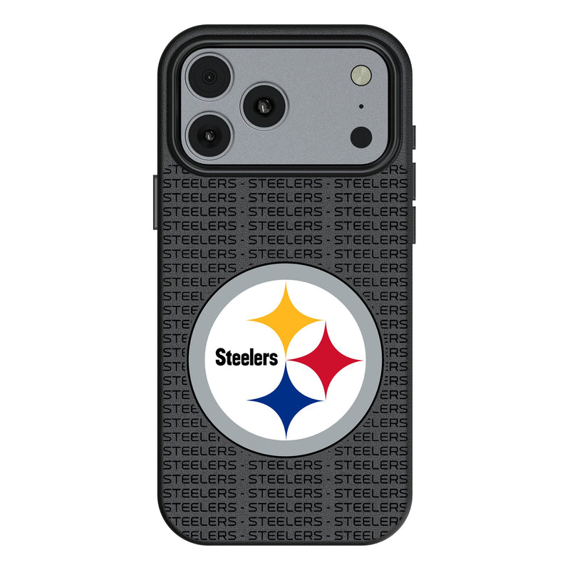 Pittsburgh Steelers Text Backdrop iPhone MagSafe Compatible Phone Case for Apple iPhone