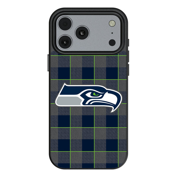 Seattle Seahawks Plaid iPhone MagSafe Compatible Phone Case for Apple iPhone