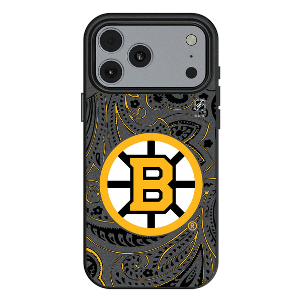 Boston Bruins Paisley iPhone MagSafe Compatible Phone Case for Apple iPhone