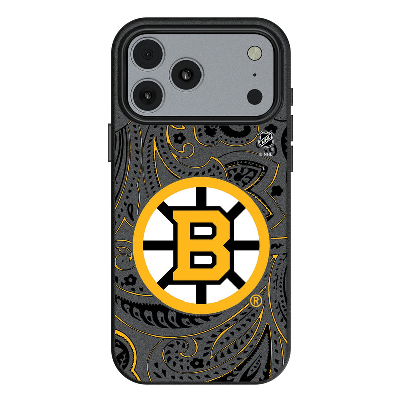 Boston Bruins Paisley iPhone MagSafe Compatible Phone Case for Apple iPhone