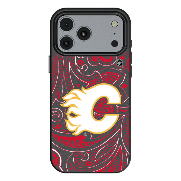 Calgary Flames Paisley iPhone MagSafe Compatible Phone Case for Apple iPhone