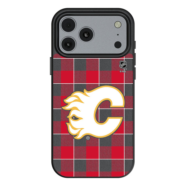 Calgary Flames Plaid iPhone MagSafe Compatible Phone Case for Apple iPhone