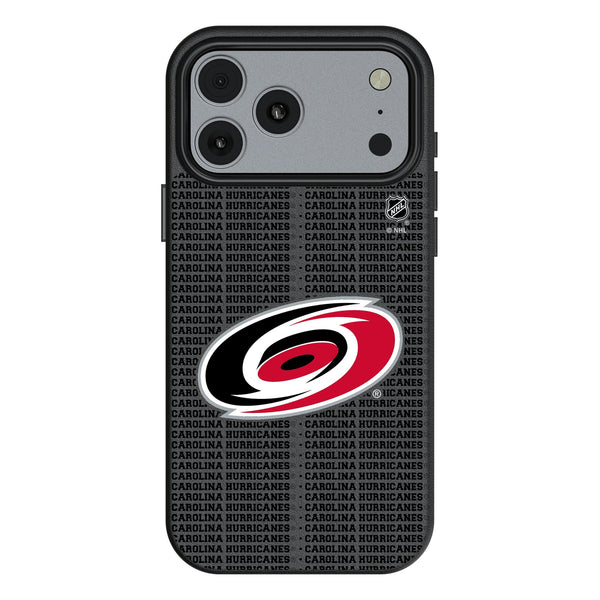 Carolina Hurricanes Text Backdrop iPhone MagSafe Compatible Phone Case for Apple iPhone