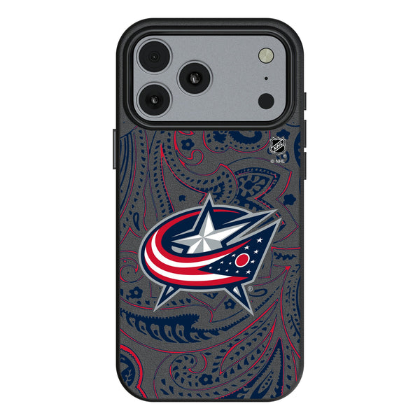 Columbus Blue Jackets Paisley iPhone MagSafe Compatible Phone Case for Apple iPhone