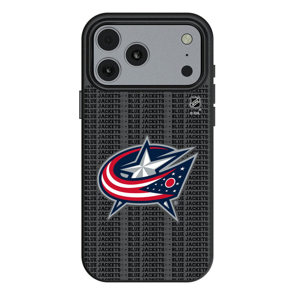 Columbus Blue Jackets Text Backdrop iPhone MagSafe Compatible Phone Case for Apple iPhone