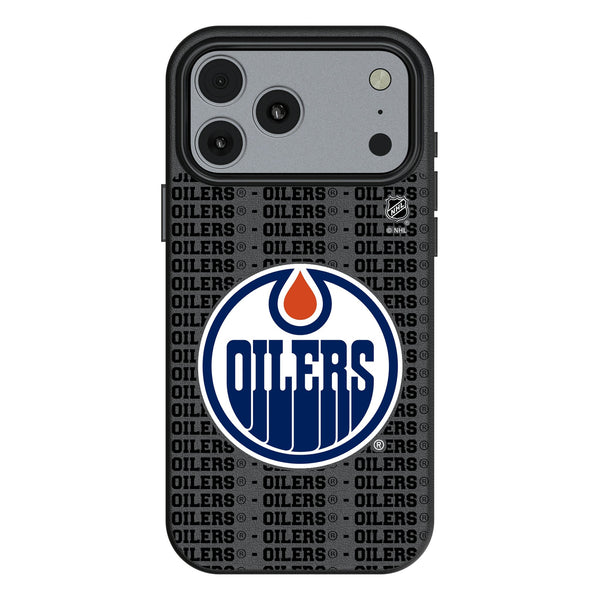 Edmonton Oilers Text Backdrop iPhone MagSafe Compatible Phone Case for Apple iPhone