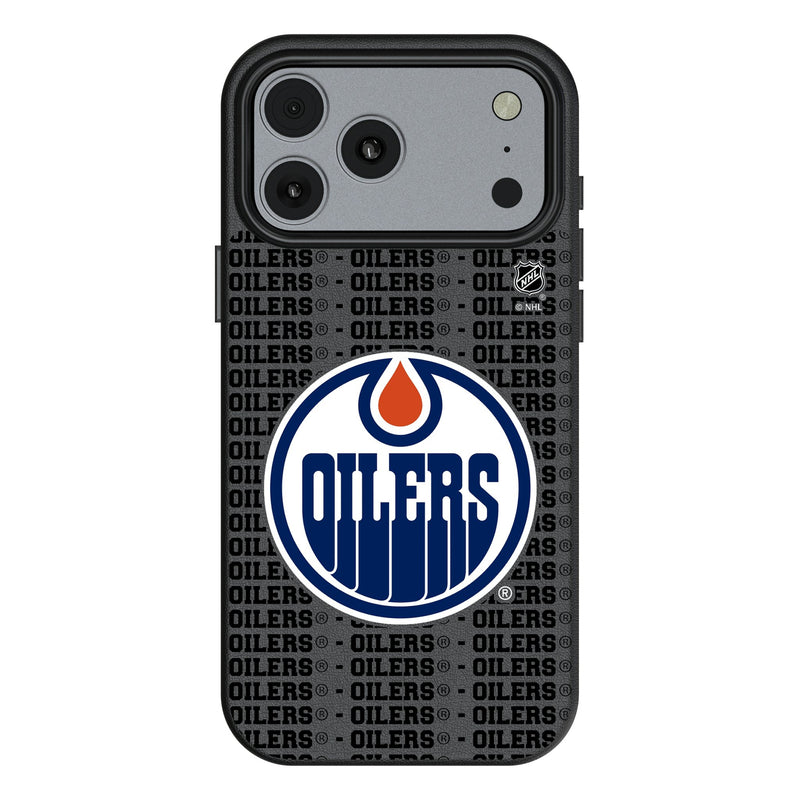 Edmonton Oilers Text Backdrop iPhone MagSafe Compatible Phone Case for Apple iPhone