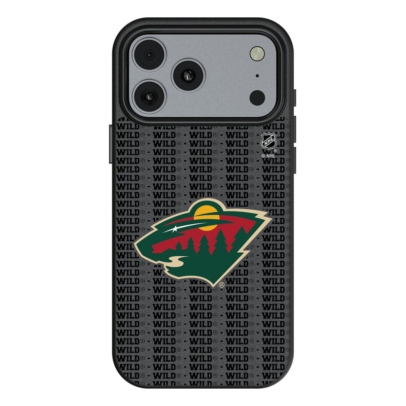 Minnesota Wild Text Backdrop iPhone MagSafe Compatible Phone Case for Apple iPhone