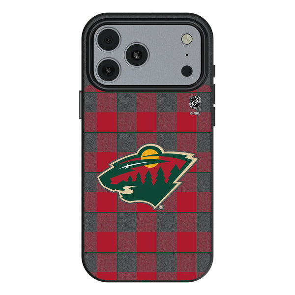 Minnesota Wild Plaid iPhone MagSafe Compatible Phone Case for Apple iPhone