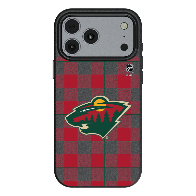 Minnesota Wild Plaid iPhone MagSafe Compatible Phone Case for Apple iPhone