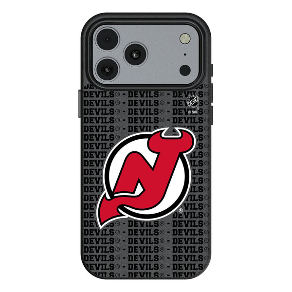 New Jersey Devils Text Backdrop iPhone MagSafe Compatible Phone Case for Apple iPhone