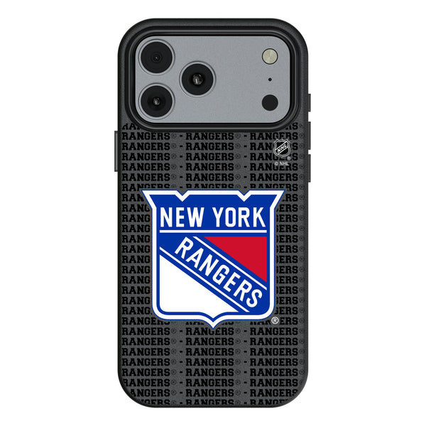 New York Rangers Text Backdrop iPhone MagSafe Compatible Phone Case for Apple iPhone