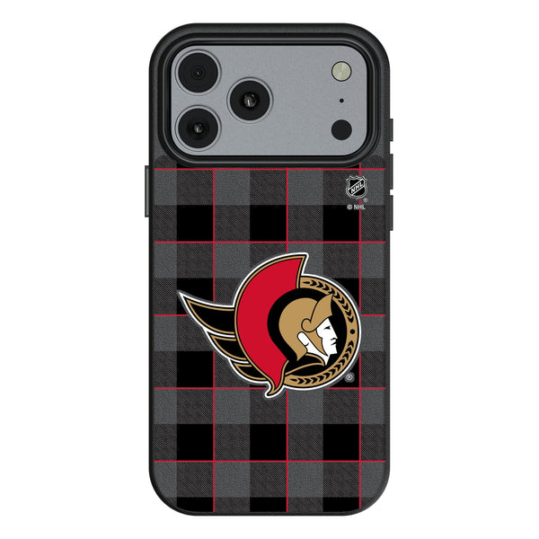 Ottawa Senators Plaid iPhone MagSafe Compatible Phone Case for Apple iPhone