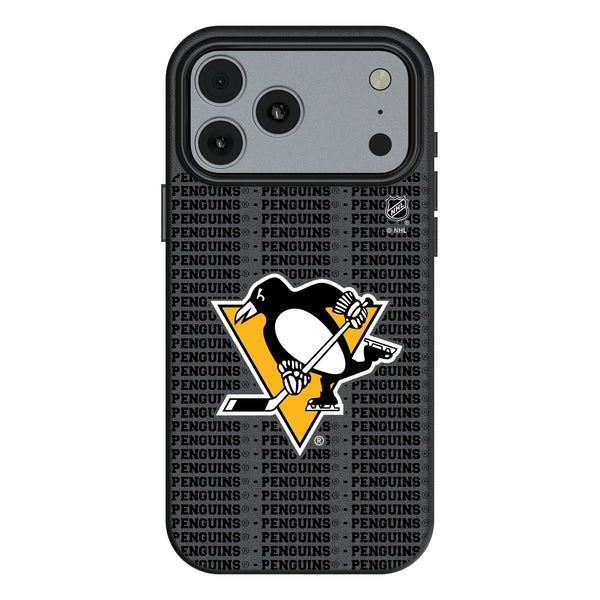 Pittsburgh Penguins Text Backdrop iPhone MagSafe Compatible Phone Case for Apple iPhone
