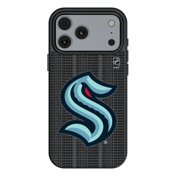 Seattle Kraken Text Backdrop iPhone MagSafe Compatible Phone Case for Apple iPhone