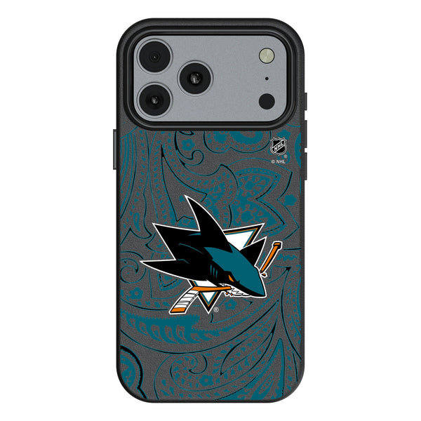 San Jose Sharks Paisley iPhone MagSafe Compatible Phone Case for Apple iPhone