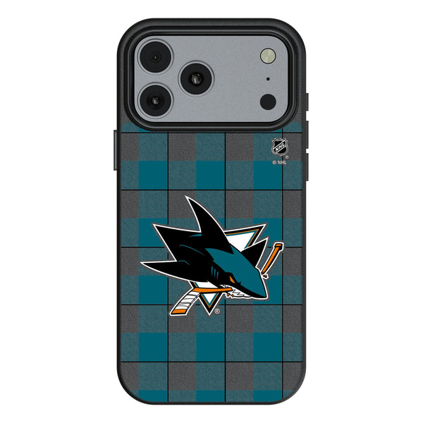 San Jose Sharks Plaid iPhone MagSafe Compatible Phone Case for Apple iPhone