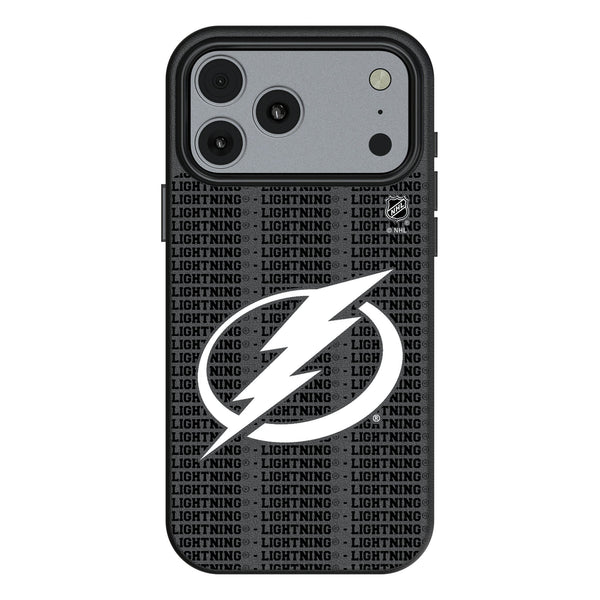 Tampa Bay Lightning Text Backdrop iPhone MagSafe Compatible Phone Case for Apple iPhone