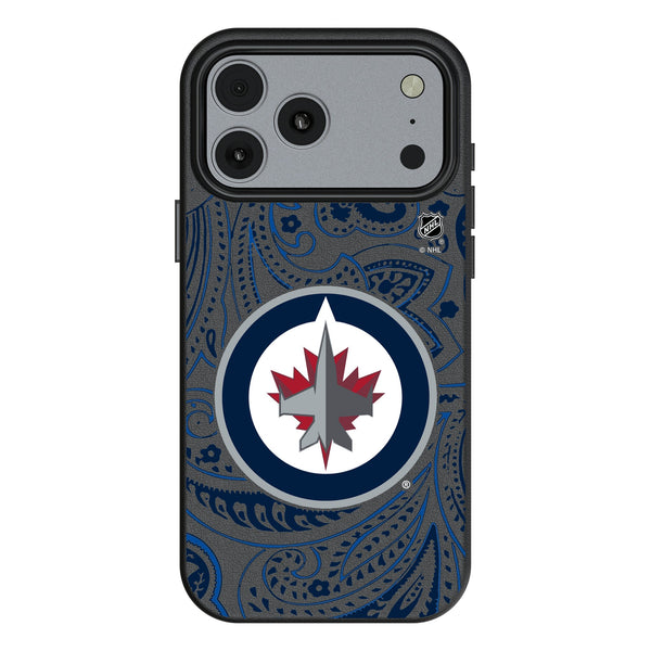 Winnipeg Jets Paisley iPhone MagSafe Compatible Phone Case for Apple iPhone