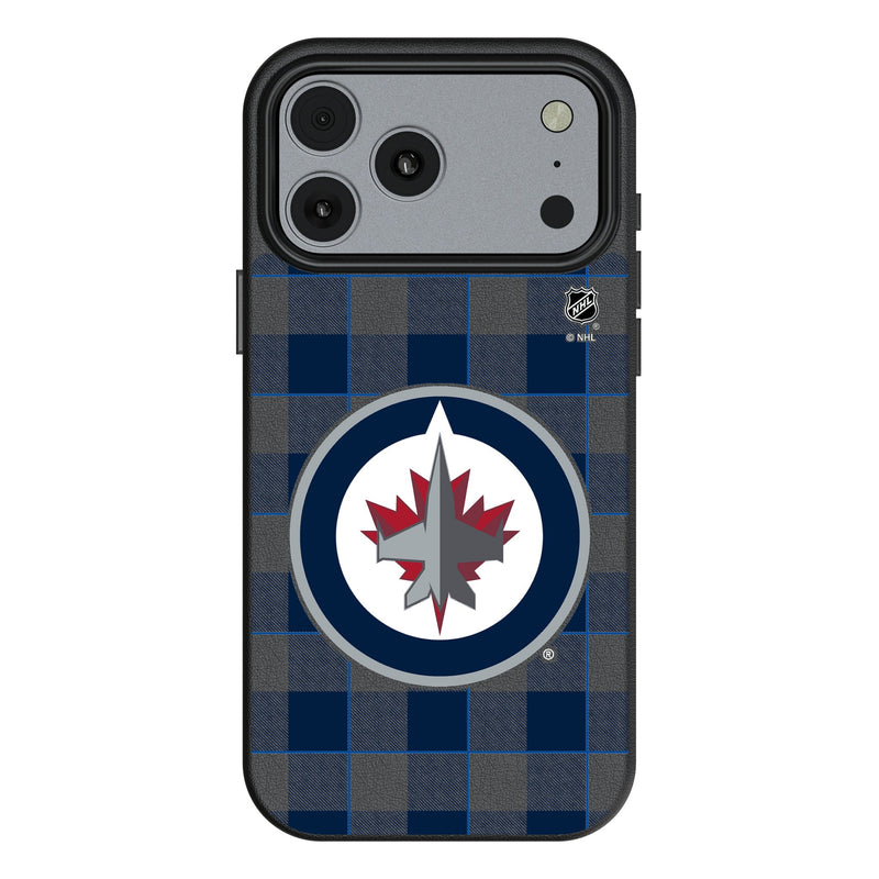 Winnipeg Jets Plaid iPhone MagSafe Compatible Phone Case for Apple iPhone