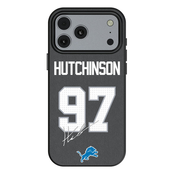 Aidan Hutchinson Detroit Lions 97 Game Tactic iPhone MagSafe Compatible Phone Case for Apple iPhone