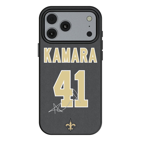 Alvin Kamara New Orleans Saints 41 Game Tactic iPhone MagSafe Compatible Phone Case for Apple iPhone