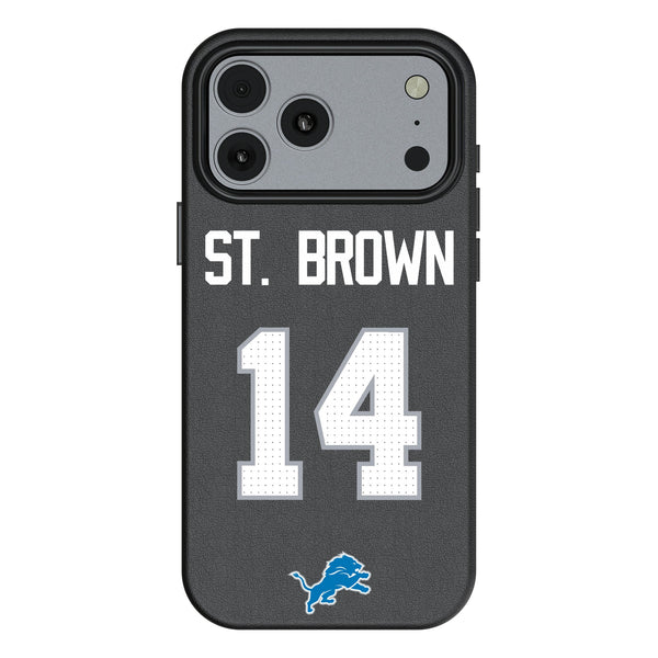Amon-Ra St. Brown Detroit Lions 14 Game Tactic iPhone MagSafe Compatible Phone Case for Apple iPhone