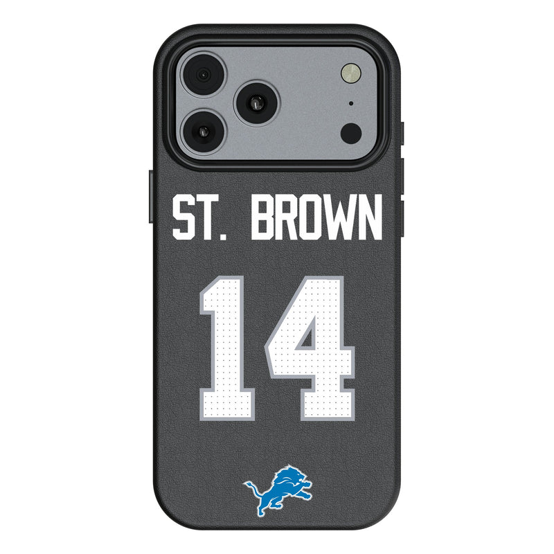 Amon-Ra St. Brown Detroit Lions 14 Game Tactic iPhone MagSafe Compatible Phone Case for Apple iPhone