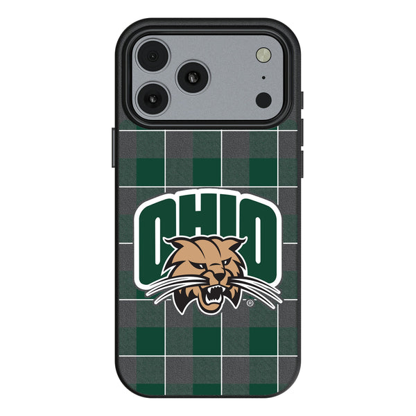 Ohio University Bobcats Plaid iPhone MagSafe Compatible Phone Case for Apple iPhone