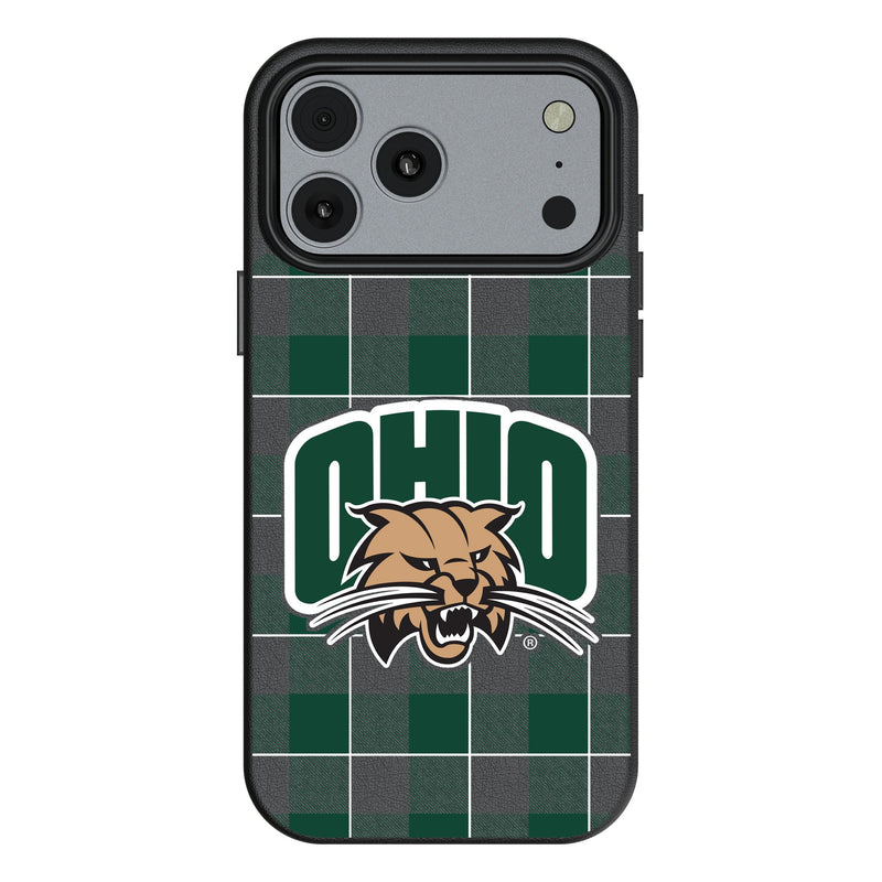 Ohio University Bobcats Plaid iPhone MagSafe Compatible Phone Case for Apple iPhone