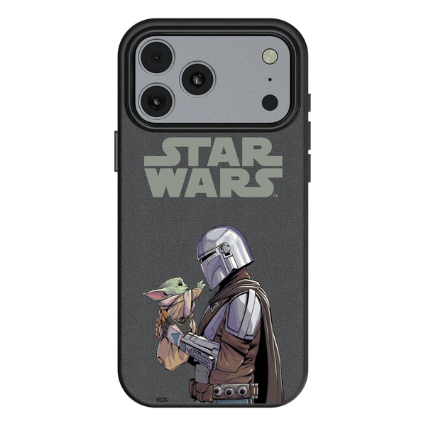 Star Wars: The Mandalorian Grogu and Din Djarin Color Block iPhone MagSafe Compatible Phone Case for Apple iPhone