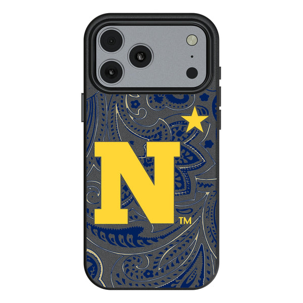 United State Naval Academy Midshipmen Paisley iPhone MagSafe Compatible Phone Case for Apple iPhone
