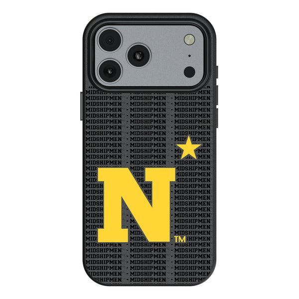 United State Naval Academy Midshipmen Text Backdrop iPhone MagSafe Compatible Phone Case for Apple iPhone