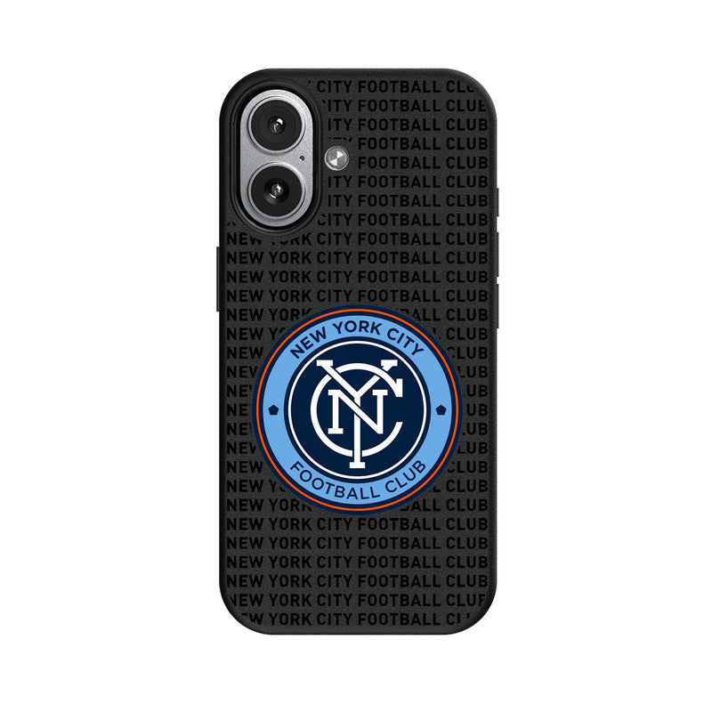 New York City FC Text Backdrop iPhone MagSafe Compatible Phone Case for Apple iPhone