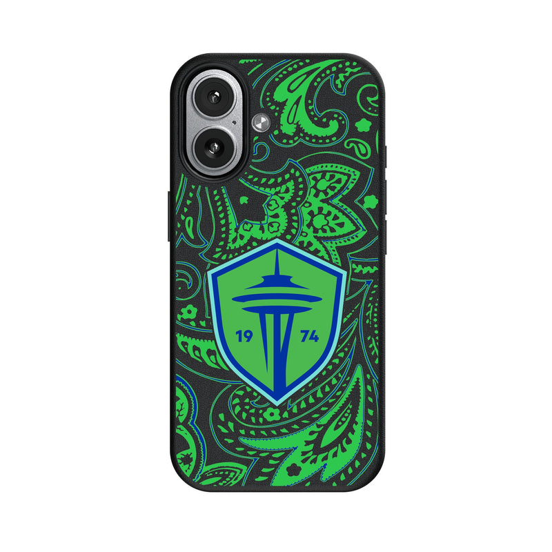 Seattle Sounders FC Paisley iPhone MagSafe Compatible Phone Case for Apple iPhone