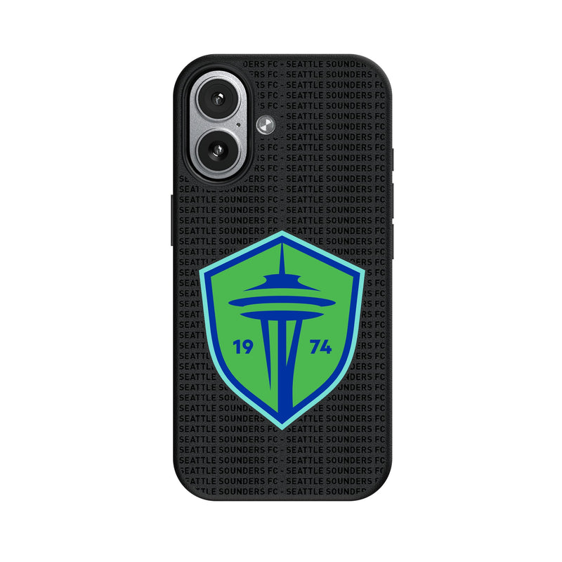 Seattle Sounders FC Text Backdrop iPhone MagSafe Compatible Phone Case for Apple iPhone