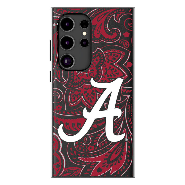 University of Alabama Crimson Tide Script A Paisley Galaxy MagSafe Compatible Phone Case for Samsung Galaxy