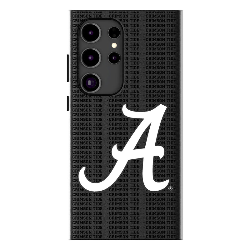 University of Alabama Crimson Tide Script A Text Backdrop Galaxy MagSafe Compatible Phone Case