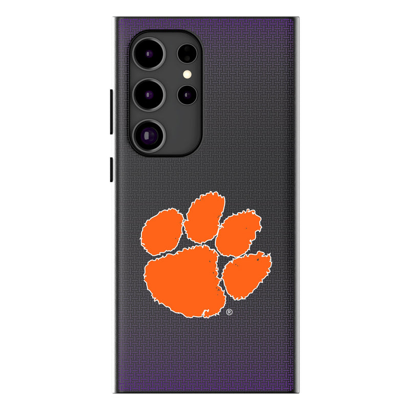 Clemson University Tigers Linen Galaxy MagSafe Compatible Phone Case for Samsung Galaxy
