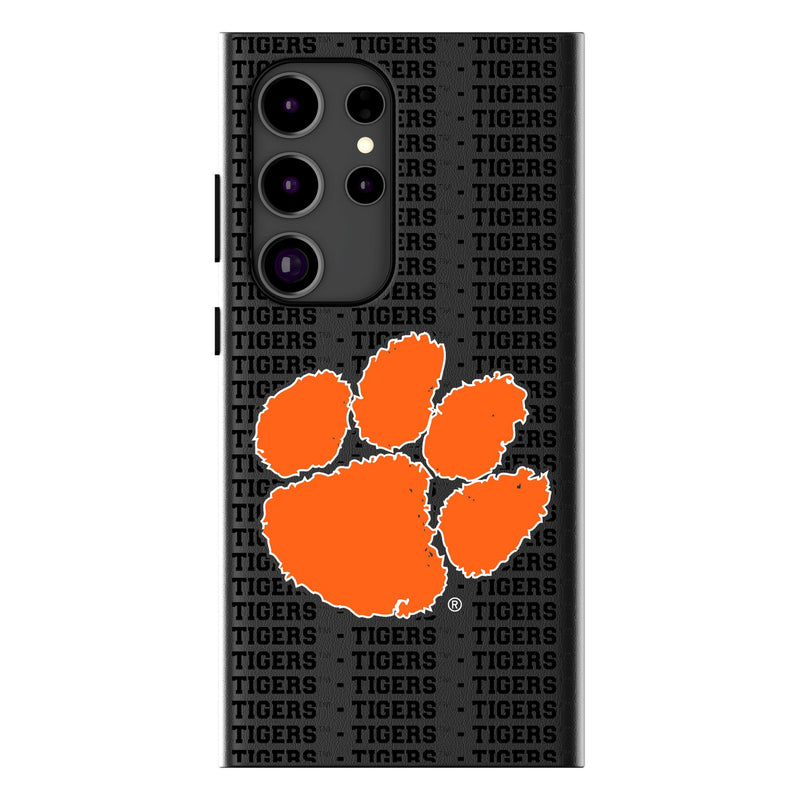 Clemson University Tigers Text Backdrop Galaxy MagSafe Compatible Phone Case