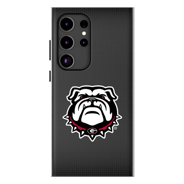 University of Georgia Bulldogs Uga Linen Galaxy MagSafe Compatible Phone Case for Samsung Galaxy
