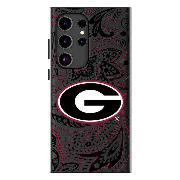 University of Georgia Bulldogs Paisley Galaxy MagSafe Compatible Phone Case for Samsung Galaxy