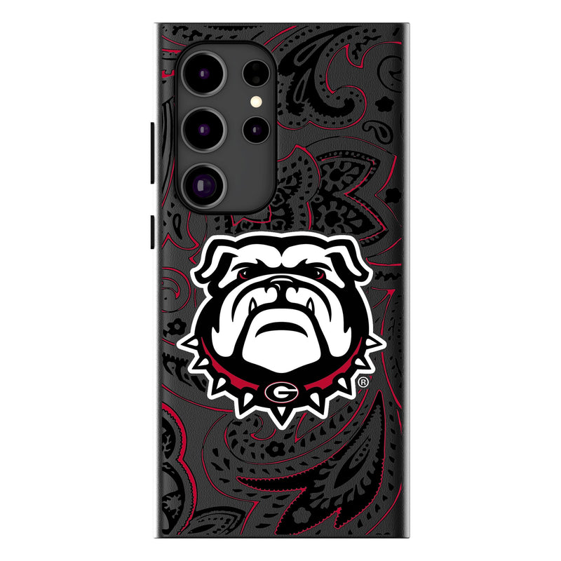 University of Georgia Bulldogs Uga Paisley Galaxy MagSafe Compatible Phone Case for Samsung Galaxy