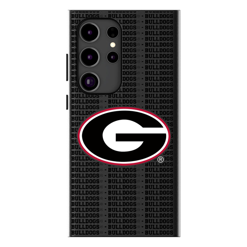University of Georgia Bulldogs Text Backdrop Galaxy MagSafe Compatible Phone Case for Samsung Galaxy