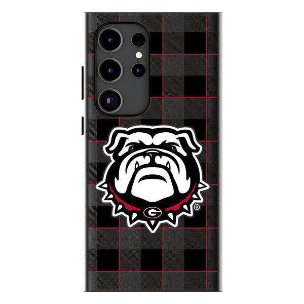University of Georgia Bulldogs Uga Plaid Galaxy MagSafe Compatible Phone Case for Samsung Galaxy