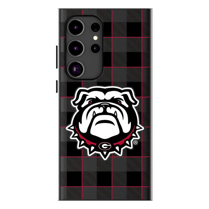 University of Georgia Bulldogs Uga Plaid Galaxy MagSafe Compatible Phone Case for Samsung Galaxy