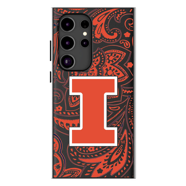 University of Illinois Fighting Illini Paisley Galaxy MagSafe Compatible Phone Case