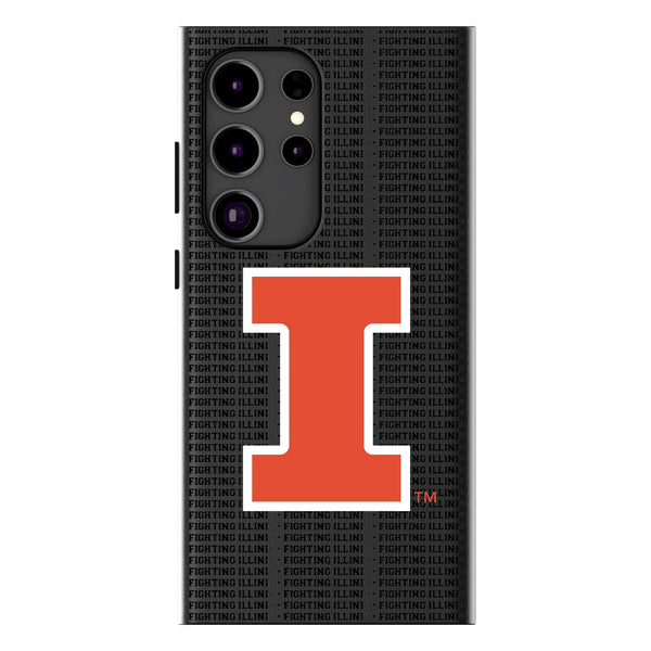 University of Illinois Fighting Illini Text Backdrop Galaxy MagSafe Compatible Phone Case